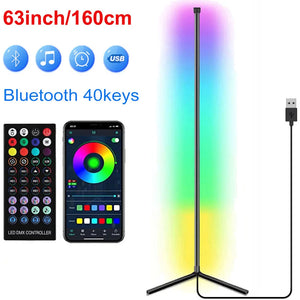 RGB LED Corner Floor Lamp