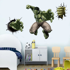 Spiderman Super Captain America Hulk Heroes Wall Stickers