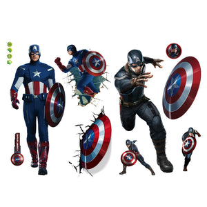 Spiderman Super Captain America Hulk Heroes Wall Stickers