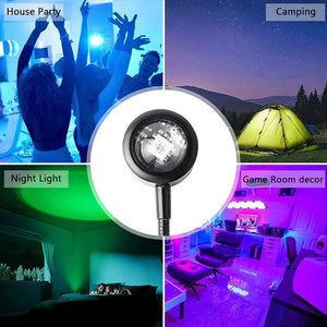 LED Rainbow Neon Night Light Projector