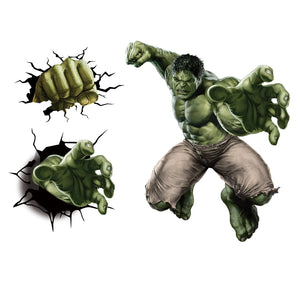 Spiderman Super Captain America Hulk Heroes Wall Stickers