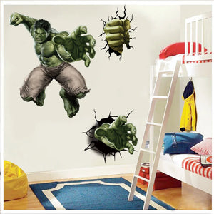 Spiderman Super Captain America Hulk Heroes Wall Stickers